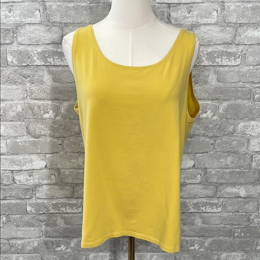 Eileen Fisher Yellow Sleeveless Organic Corton Tank Top